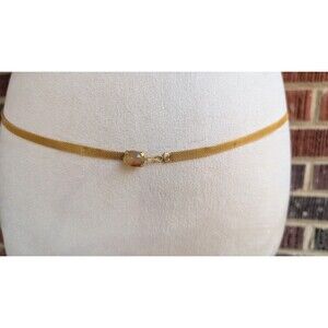 Vintage Gold Tone Mesh Belt w/Agate Stone- Length: 31"